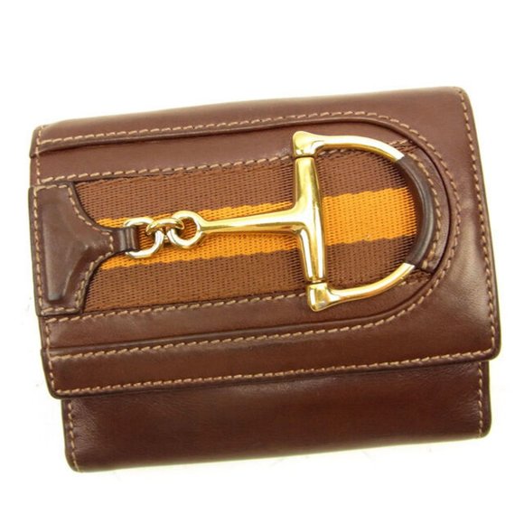 Gucci Wallet Purse Folding wallet Brown Woman unisex Authentic Used Y6195 - Picture 1 of 6